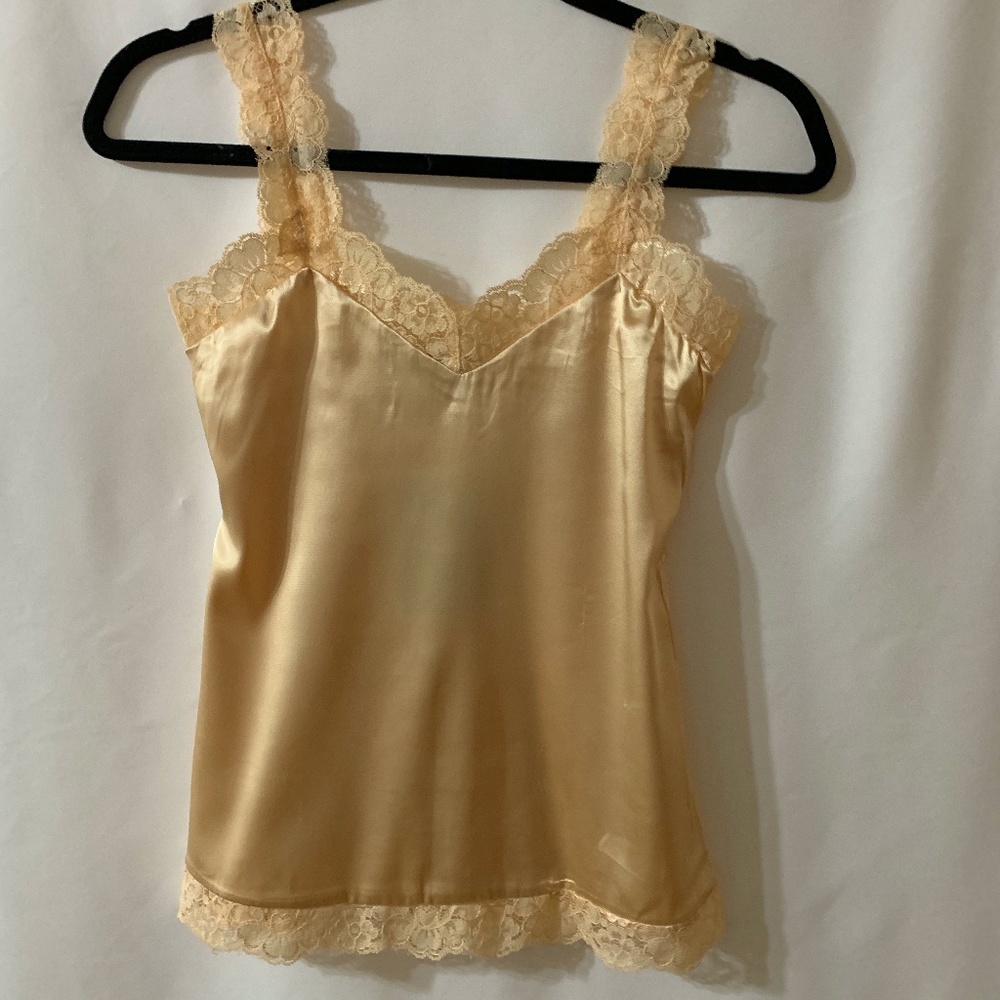 Peach Silk Lace Trim Camisole - NWT